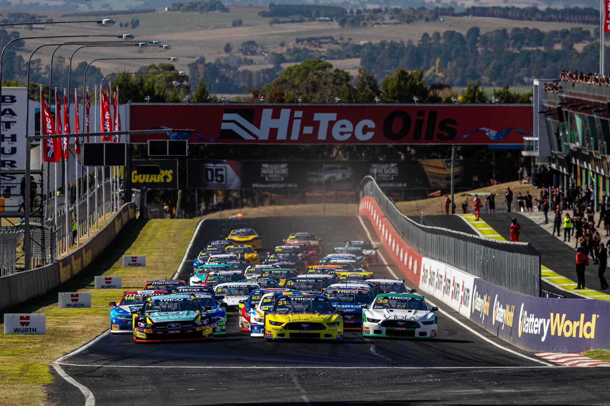 Stacked support grids ready for Easter Fesitval of motorsport